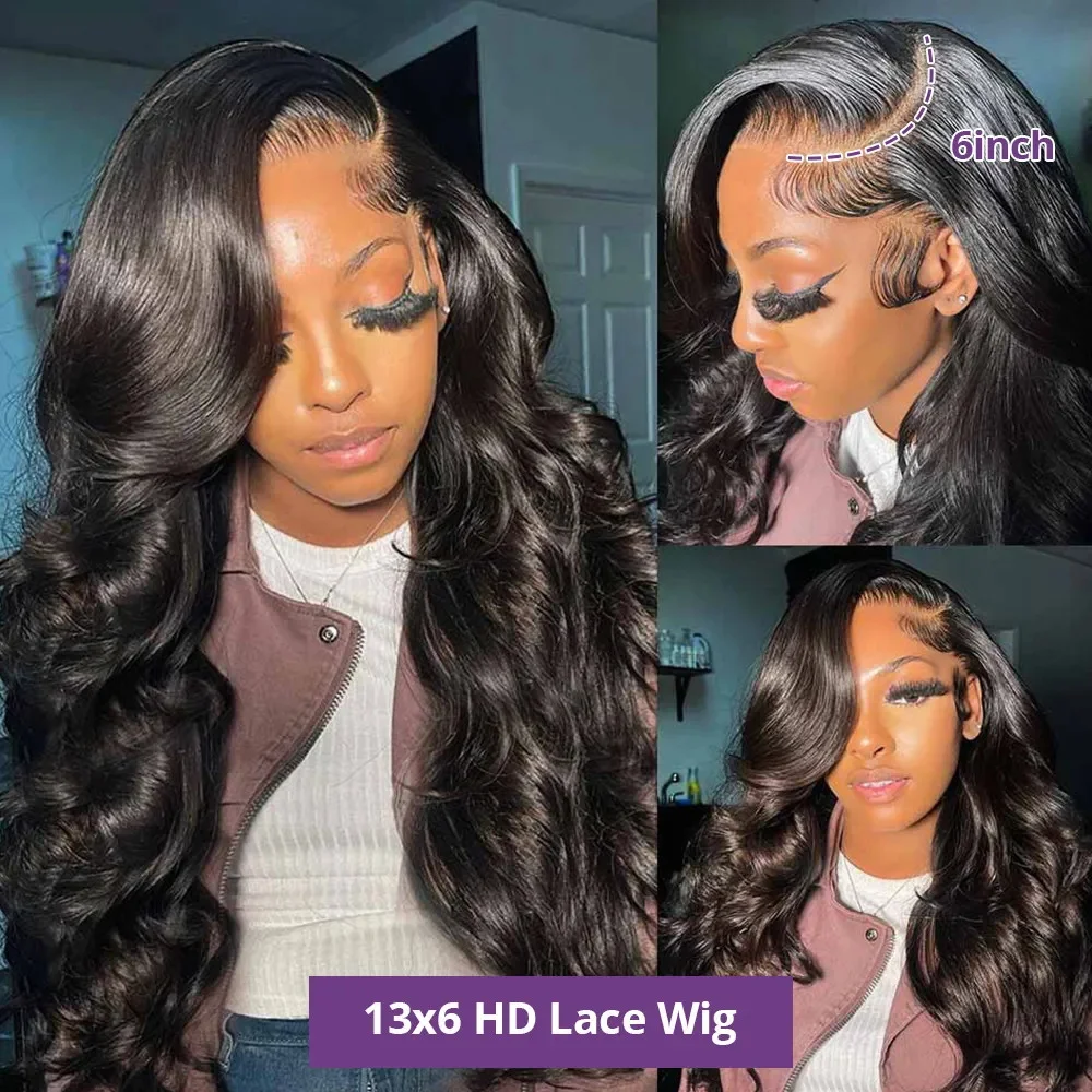 Nadine 40 Inch Body Wave Lace Front Wig Pre Plucked Lace Wigs for Black Women 13x6 13x4 HD Lace Frontal Wig Human Hair Brazilian