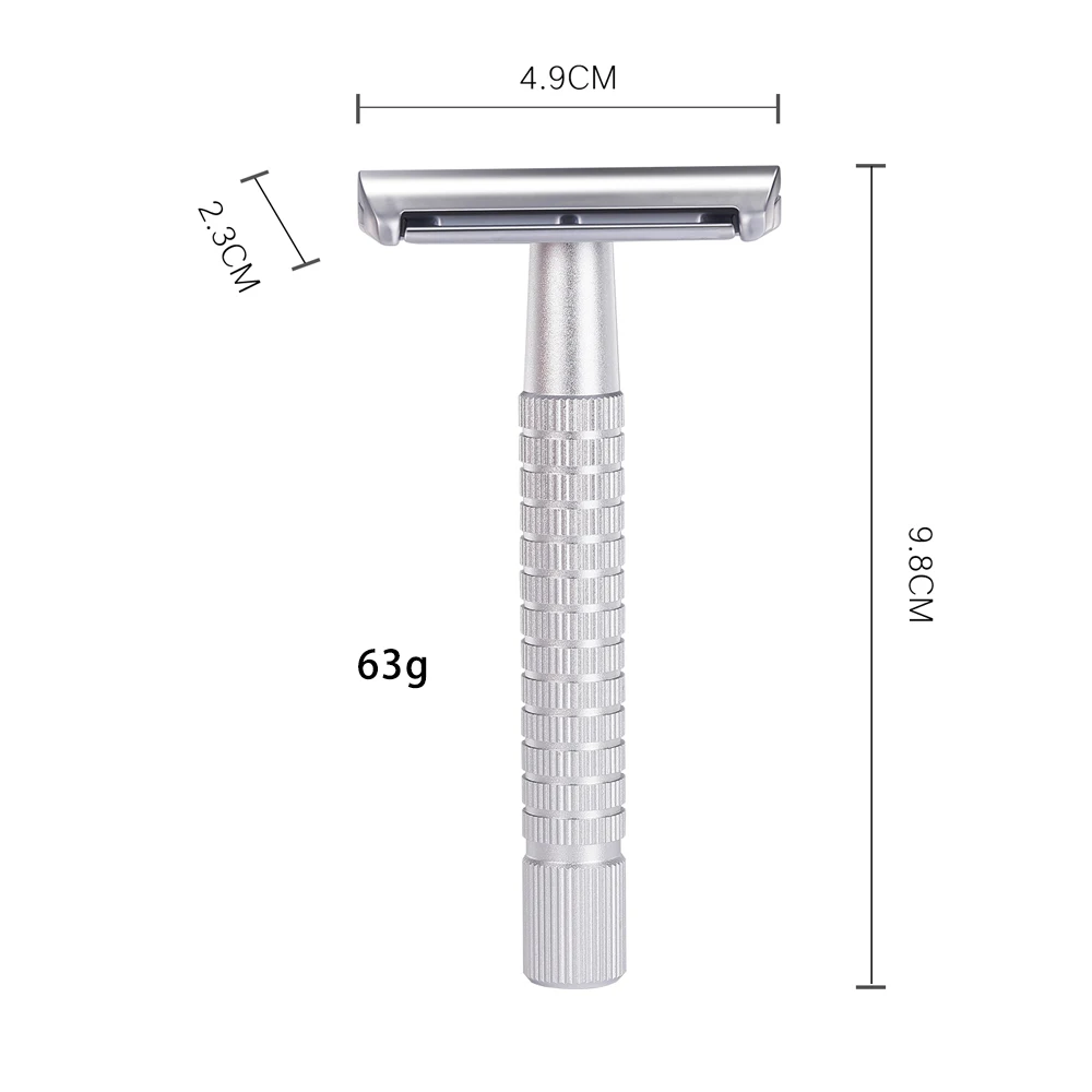 Whityle Double Edge Safety Razor Popular Manual Wet Shaving Classical Shaver Care Tool For Men & Women With 5 Platinum Blade