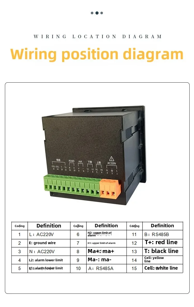 Utility Industrial Water Quality EC Analyzer Conductivity Controller Acid Alkali Resistant Polytetrafluoroethylene Conductivity