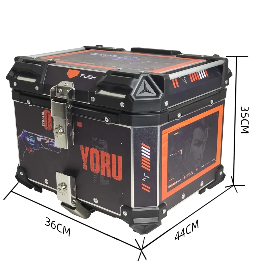 45L Motorcycle Rear Box Luggage Tail Box Carrier Tool Case Lock Trunk Aluminium Alloy