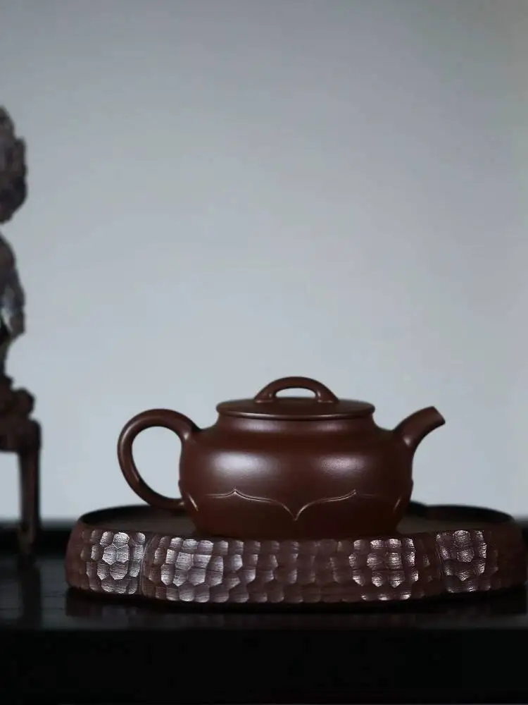 Yiyu Chun Yixing Pure Handmade Famous Ma Fangyuan Raw Ore Cultural Leather Purple Clay Household Teapot Fanhua