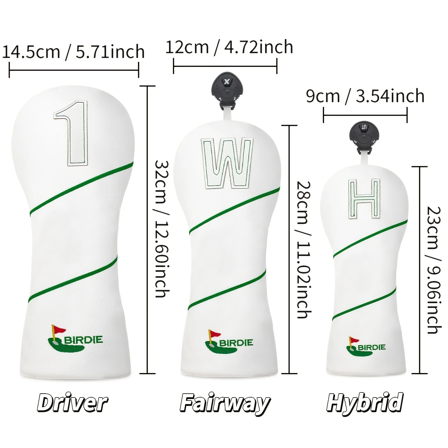1pc/3pcs Driver, Fairway, Hybrids Headcover - Small Green Design Style Golf Club Cover Suitable for Male And Female Outdoor image 6