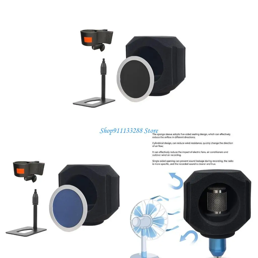 

G88D 1PC Microphone Windshield Microphone Isolation Booth For Singers And Broadcasters With High Quality Noise Dampening