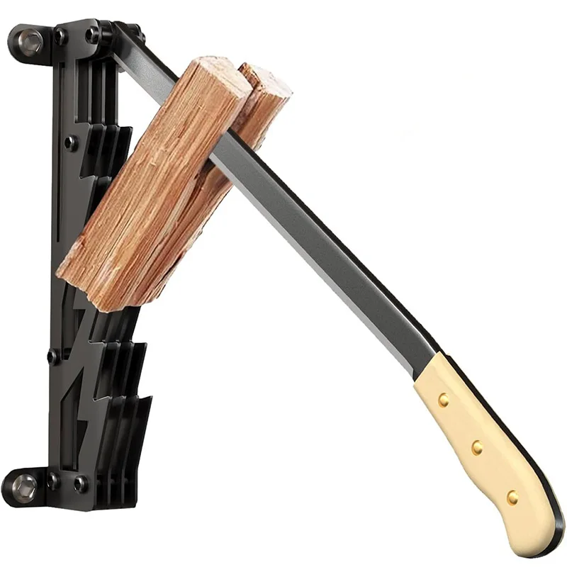 Wall Mounted Manual Kindling Splitter Firewood Separator Wall Installed Log Splitter Indoor Outdoor Home Garden Backyard Tool
