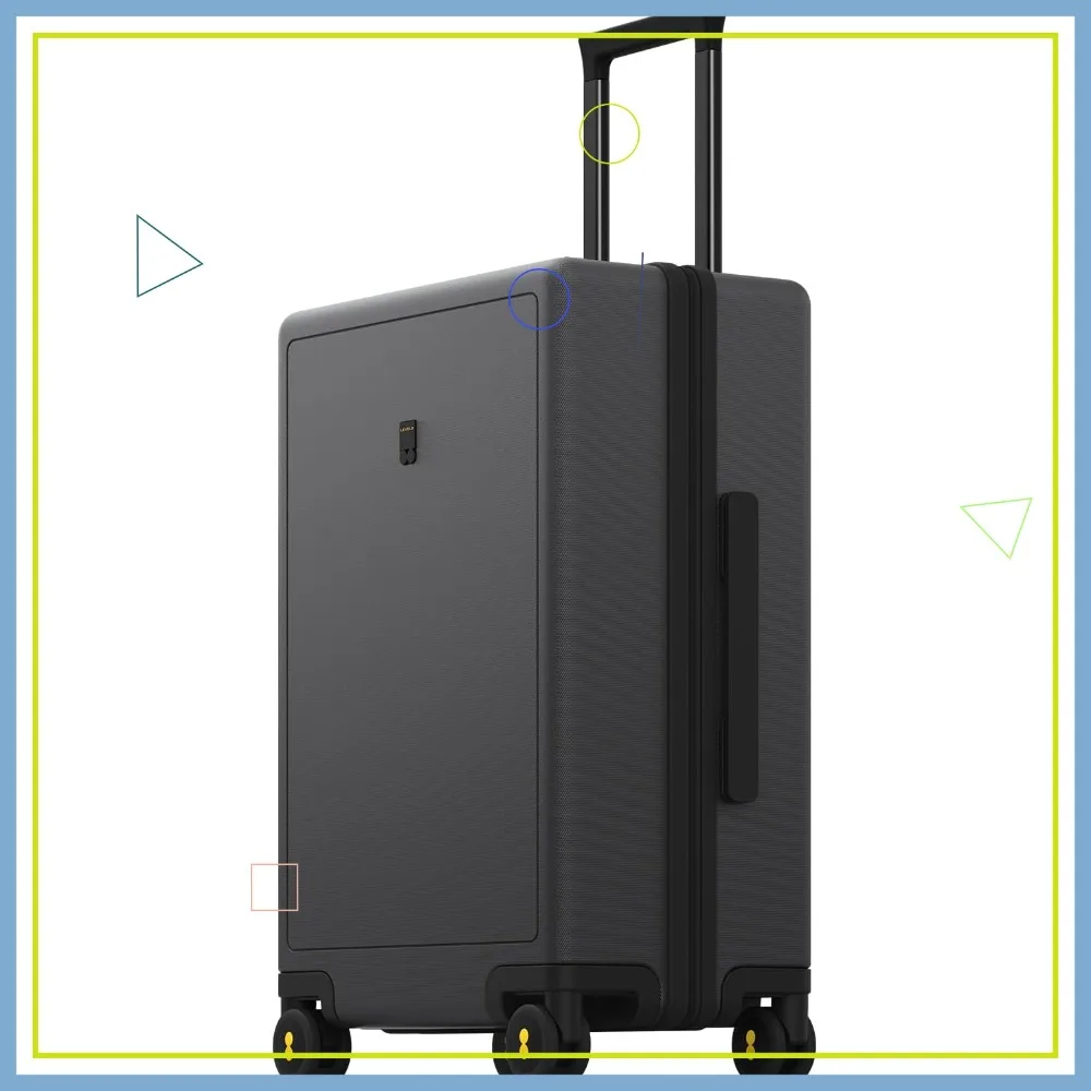 

Большой легкий чемодан с жестким корпусом и светящимся текстурированным дизайном, одобрен TSA, 8 колес, 24 дюйма, темно-серый