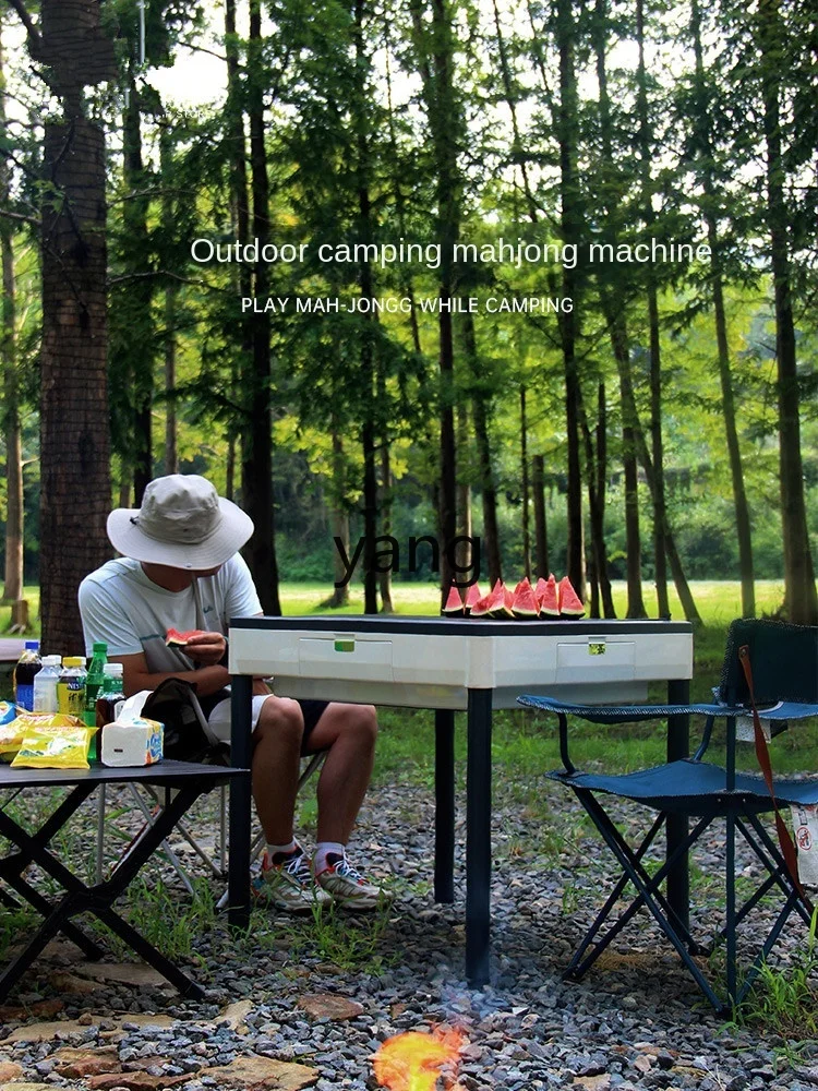 CX Outdoor Mini Mahjong Machine Automatic Folding Table for Car Camping Small Electric Mahjong Table