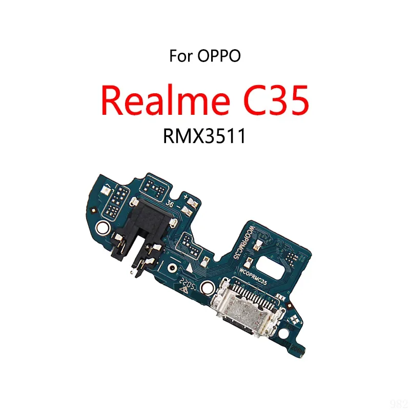 Pop 10 PCS/Lot For Realme C35 RMX3511 USB Charge Dock Port Socket Plug Connector Flex Cable Charging Board Module