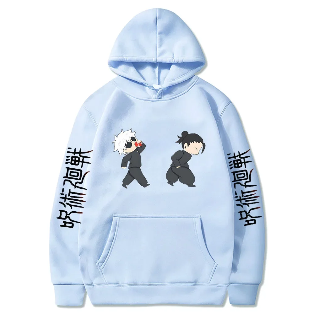 Jujutsu Kaisen Anime Hoodies Cartoon Satoru Gojo Cute Print Men Women Pullovers Autumn Winter Casual Plus Size Sweatshirts