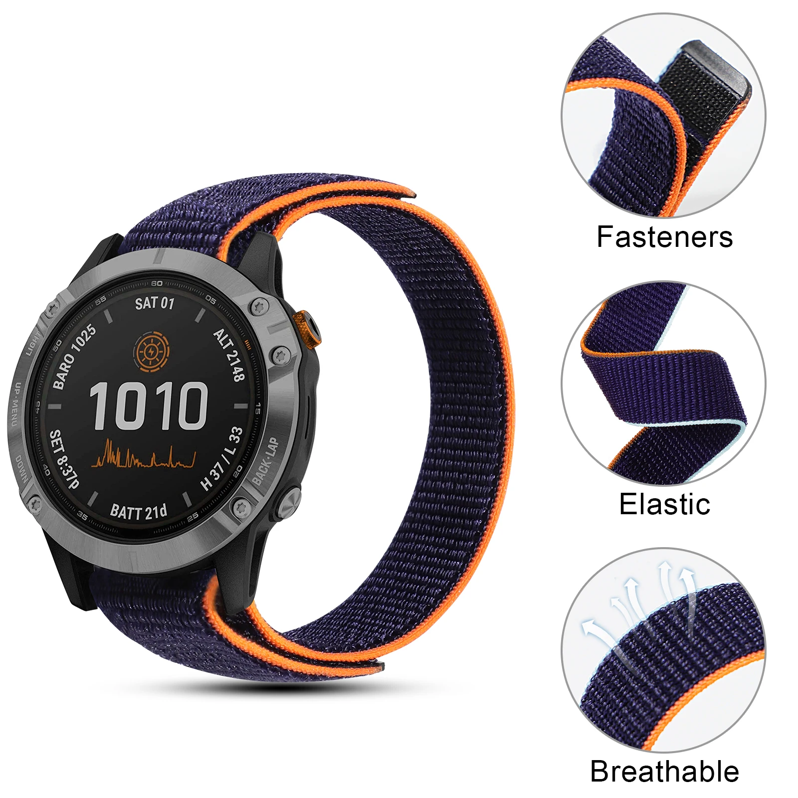 22mm 26mm Hook Loop Nylon Strap For Garmin Enduro Watch Band Fenix 6 6X Pro 5X Plus/TACTIX DELTA/MK2i/Forerunner 945 Watchband