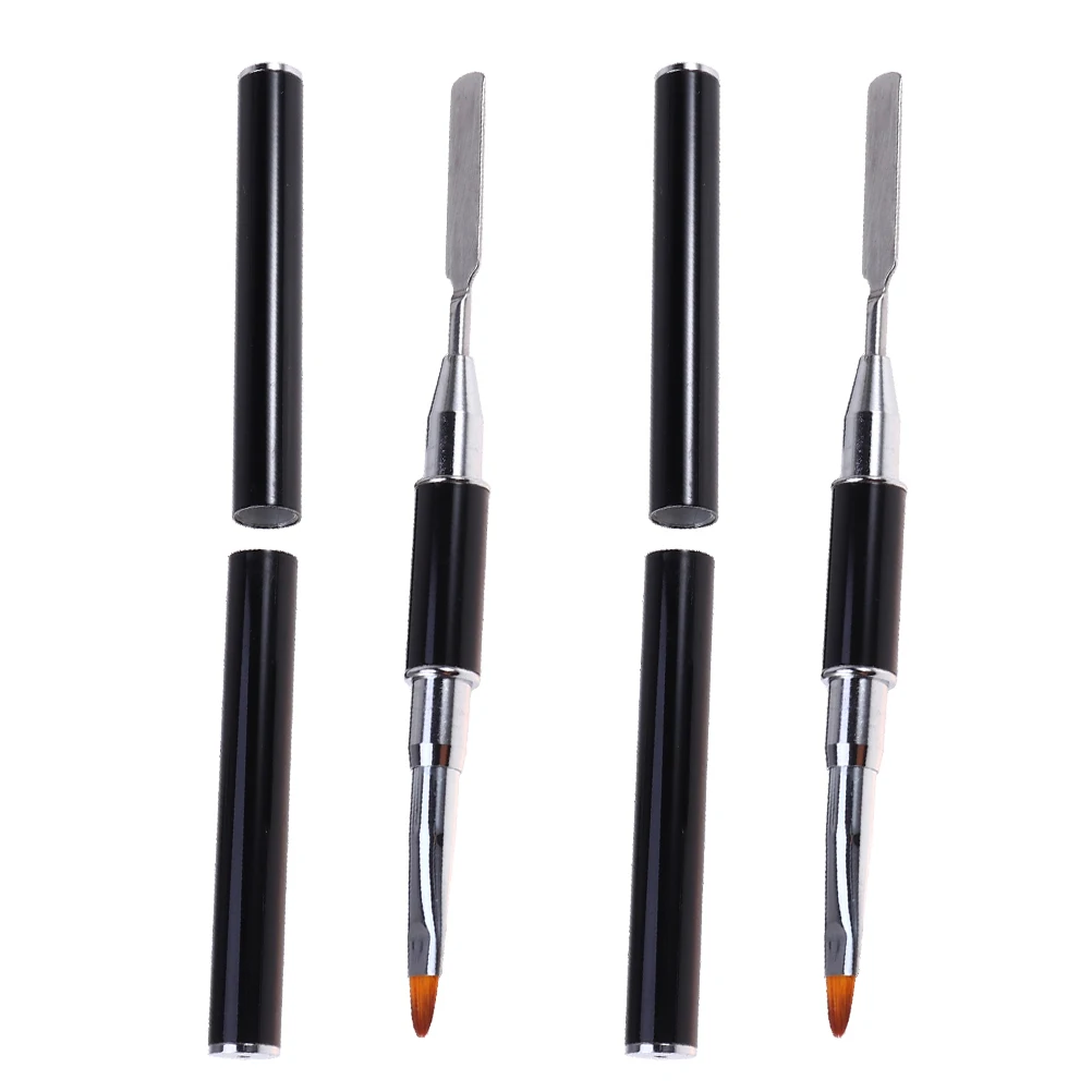 

Double Headed Adhesive Pen Tools Gel Builder Brush Picker Manicure Stainless Steel Extension Gel Brush Dual Ended Practical