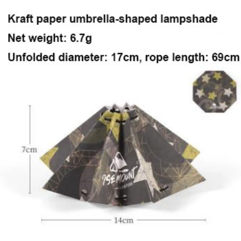 2pcs Made of Kraft Paper Outdoor Umbrella-shaped Lampshade Foldable Portable Spotlight Cover Decorative 14*7cm 5 Colors