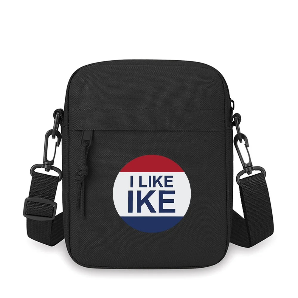 

I Like Ike text blue-white-red Men Crossbody Bag Single Shoulder Women Cartoon Anime Film Printing Design Unisex