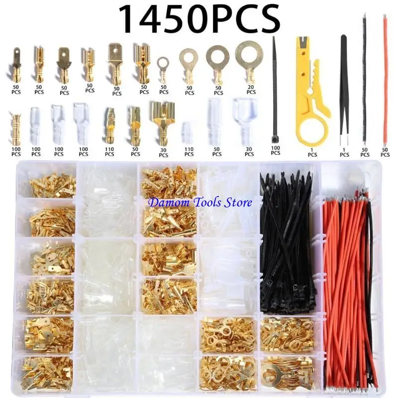 57BE Professional Wire Terminals Spade Connector Assortment Electrical Spade Connector