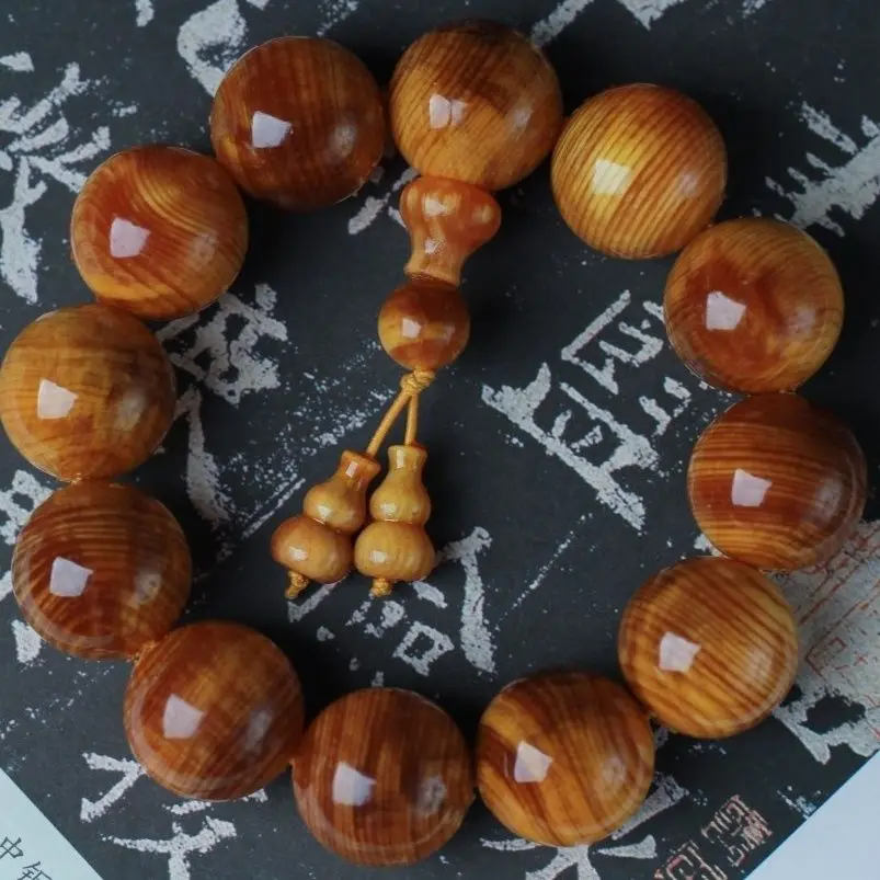 Natural Blood Dragon Wood Bracelet Real High-end WenPlay Jewelry Boutique Buddha Beads Hand String Full of Light Women's And Men