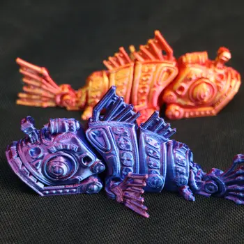 1 יחידות פסלוני דגים מודפסים בתלת מימד, מפרקים מפרקים, מתנות בדיחות פלסטיק לעיצוב הבית והמשרד, קישוט לאקווריום, מושלם 8 best sales דג תלת-ממדי - №3