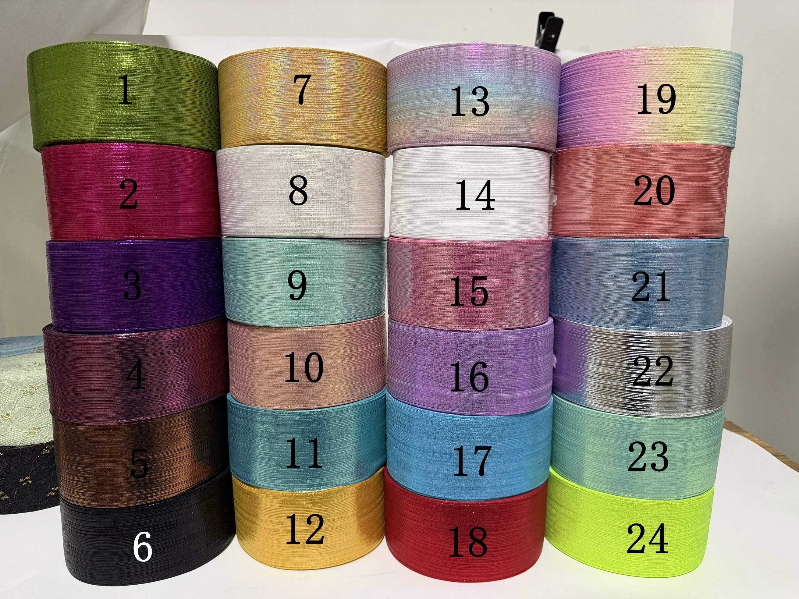 

7.5cm Metallic Ribbon 75mm 3inch Ribbon 25yards/lot for Hairbows Craft Materials DIY Accessorics