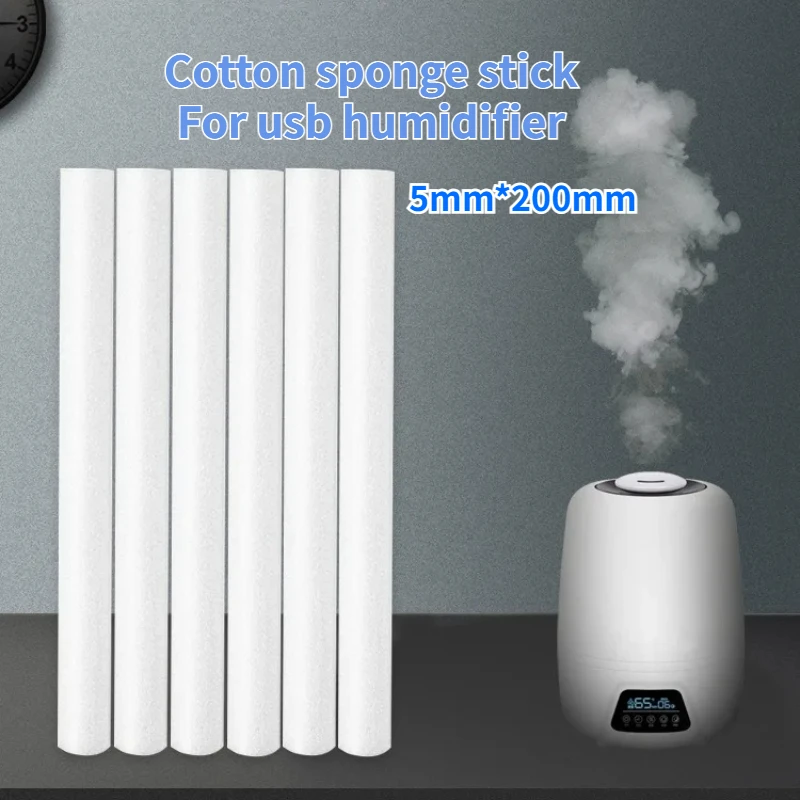 10 PCS 5mm Humidifier Filter Cotton Swab Core USB Air Ultrasonic Humidifier Aroma Diffuser Replacement Cotton Sponge Stick