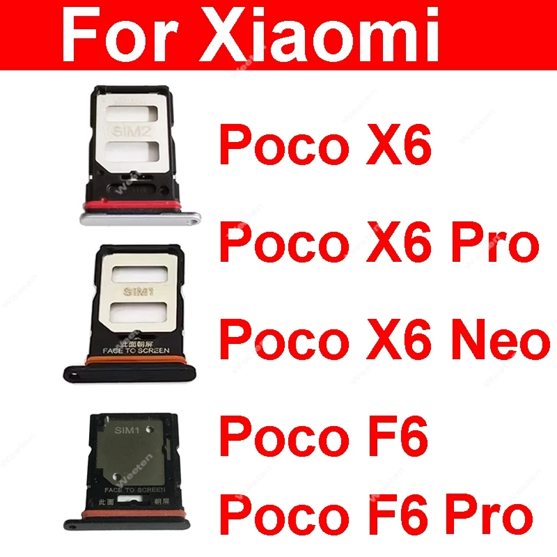 Sim Card Tray Slot For Xiaomi Poco X6 X6 Pro X6 Neo Poco F6 F6 Pro SIM Card Slot Card Reader Holder Replacement Replacement 