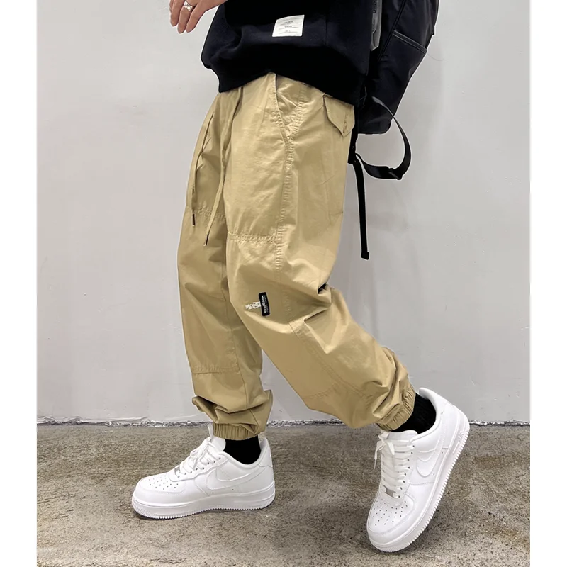 Pantalones Cargo sueltos para hombre, ropa de calle japonesa, pantalones de Jogging deportivos al aire libre, Joggers casuales Harajuku, pantalones de Hip Hop para hombre