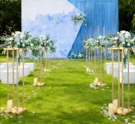Wedding Flower Rack, Iron Flower Stan, Geometric Vase Column Stand, Flower Display Rack, Rectangular Frame Box for Wedding Party