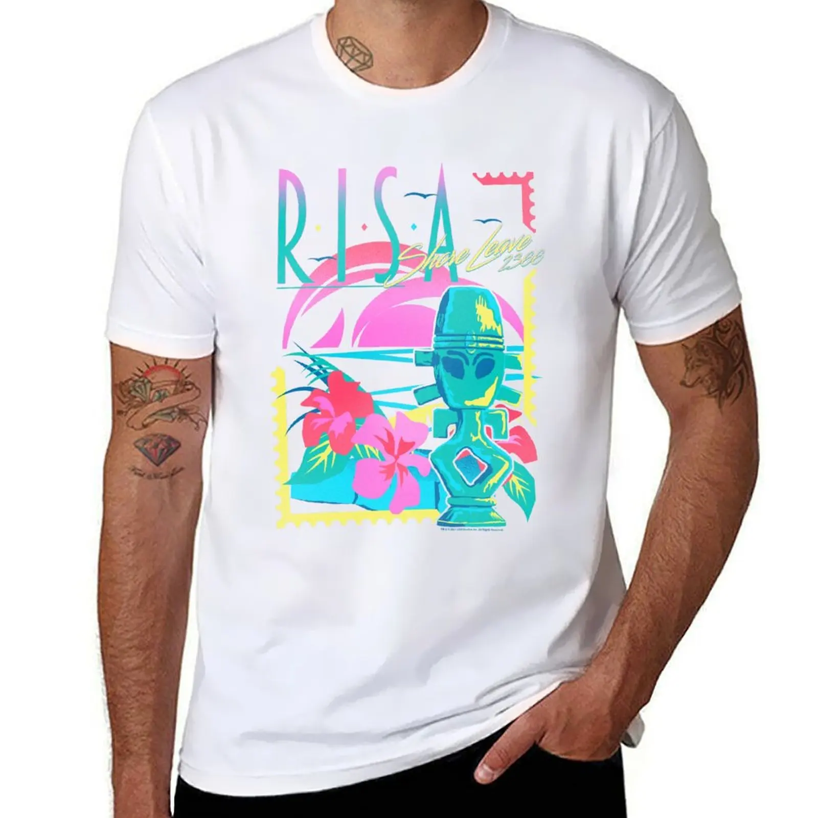 

Next The Shore Risa Retro Trek: Tourist Star Generation Poster T-Shirt Moisture Control Sports Tee