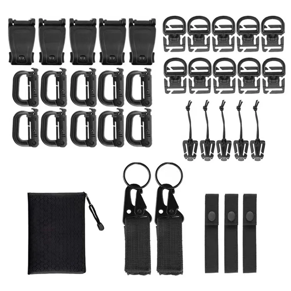 1Set Professional Climbing Accessory Kit D-Shaped Buckles Portable Outdoor Mountaineering Straps for Gear Attachment and Bag