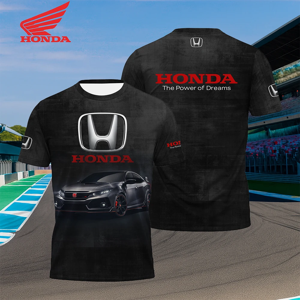 Hot-selling Honda men's motorcycle racing 3D printed short-sleeved summer quick-drying lightweight off-road cycling t-shirts.