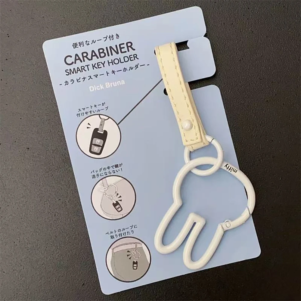 Kawaii ميفي مفتاح سلسلة لطيف أرنب شكل رأس حلية صغيرة قلادة الكرتون الأرنب على ظهره معلقة الديكور فتاة هدية #5