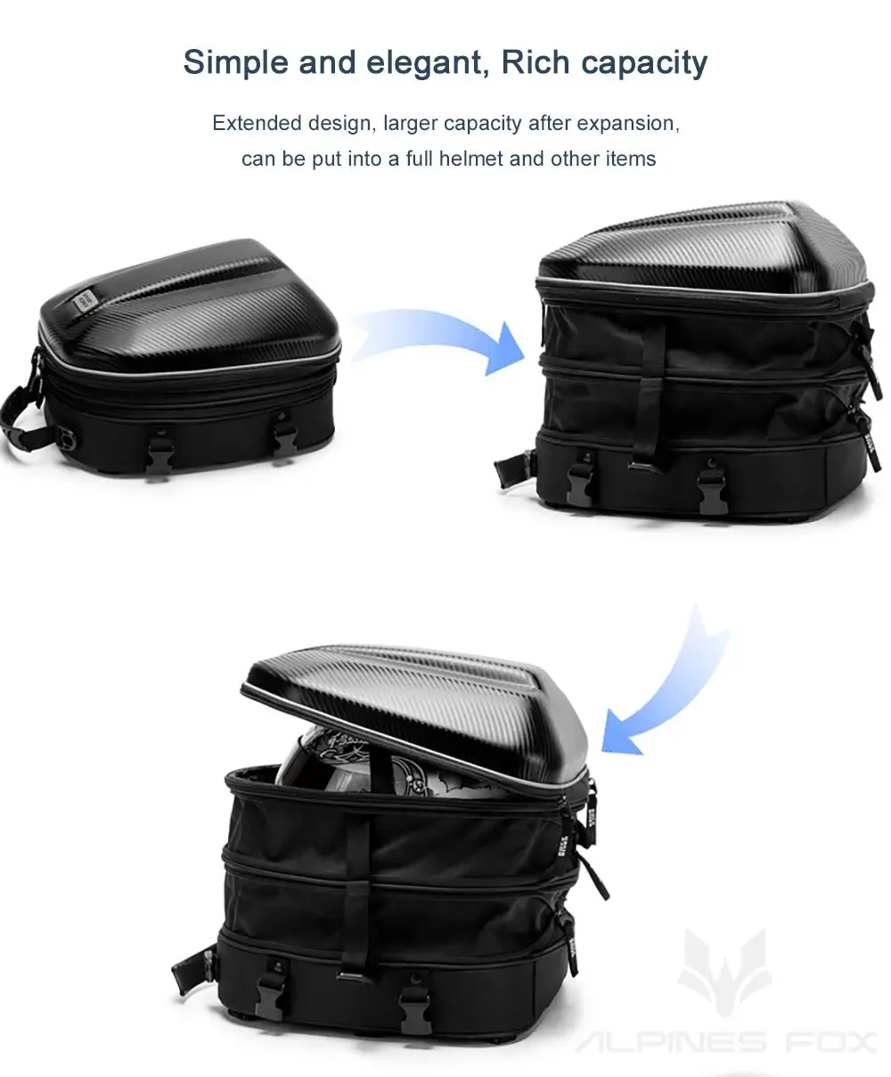 Multifunctional Motorcycle Tail Bag Waterproof Motorbike Rear Back Seat Bag Moto Helmet Travel Bag Rider Backpack