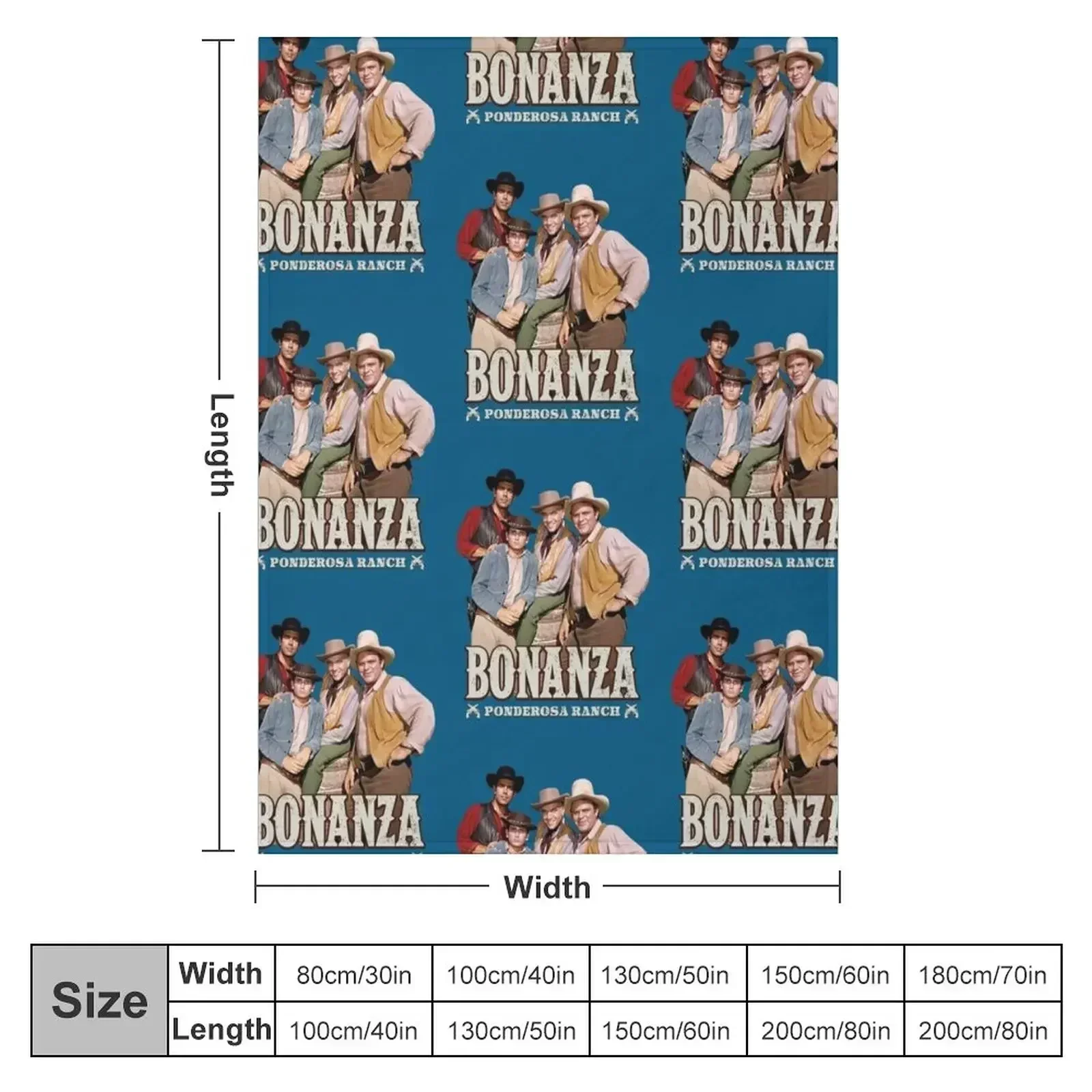BONANZA / PONDEROSA RANCH Throw Blanket couch cozy soft plush fuzzy picnic outdoor blanket