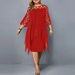 Robe de soirée sexy en maille de dentelle élégante 5XL, grande taille, L-6XL blanc, rouge, violet, noir, bleu, vert, vêtements pour femmes