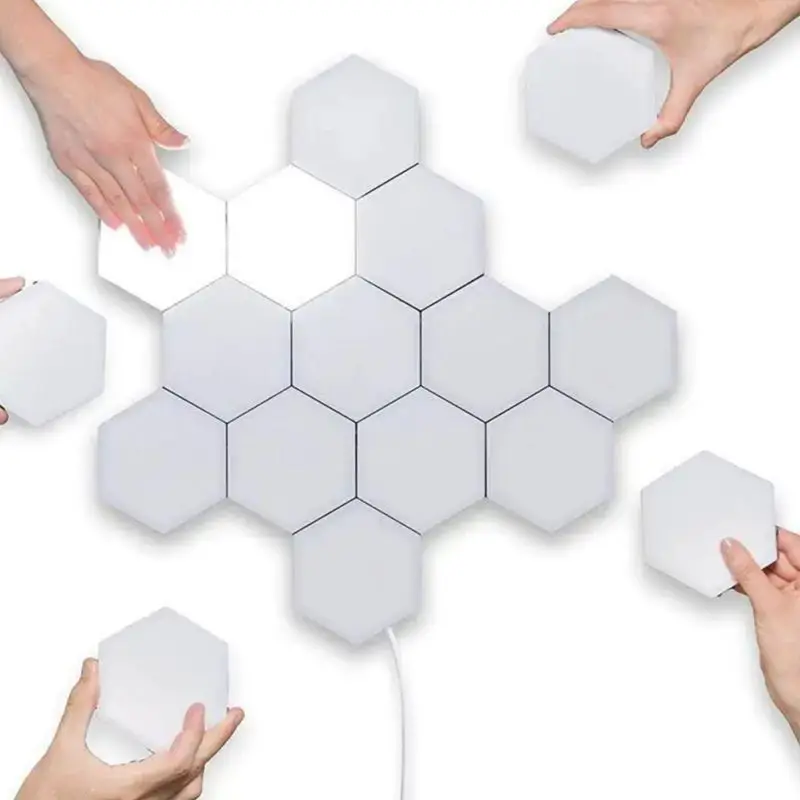 Touch Sensitive Night LED Wall Lighting Honeycomb Geometric Module DIY Assembly Night Light RGB Hexagonal Light Tactile Light