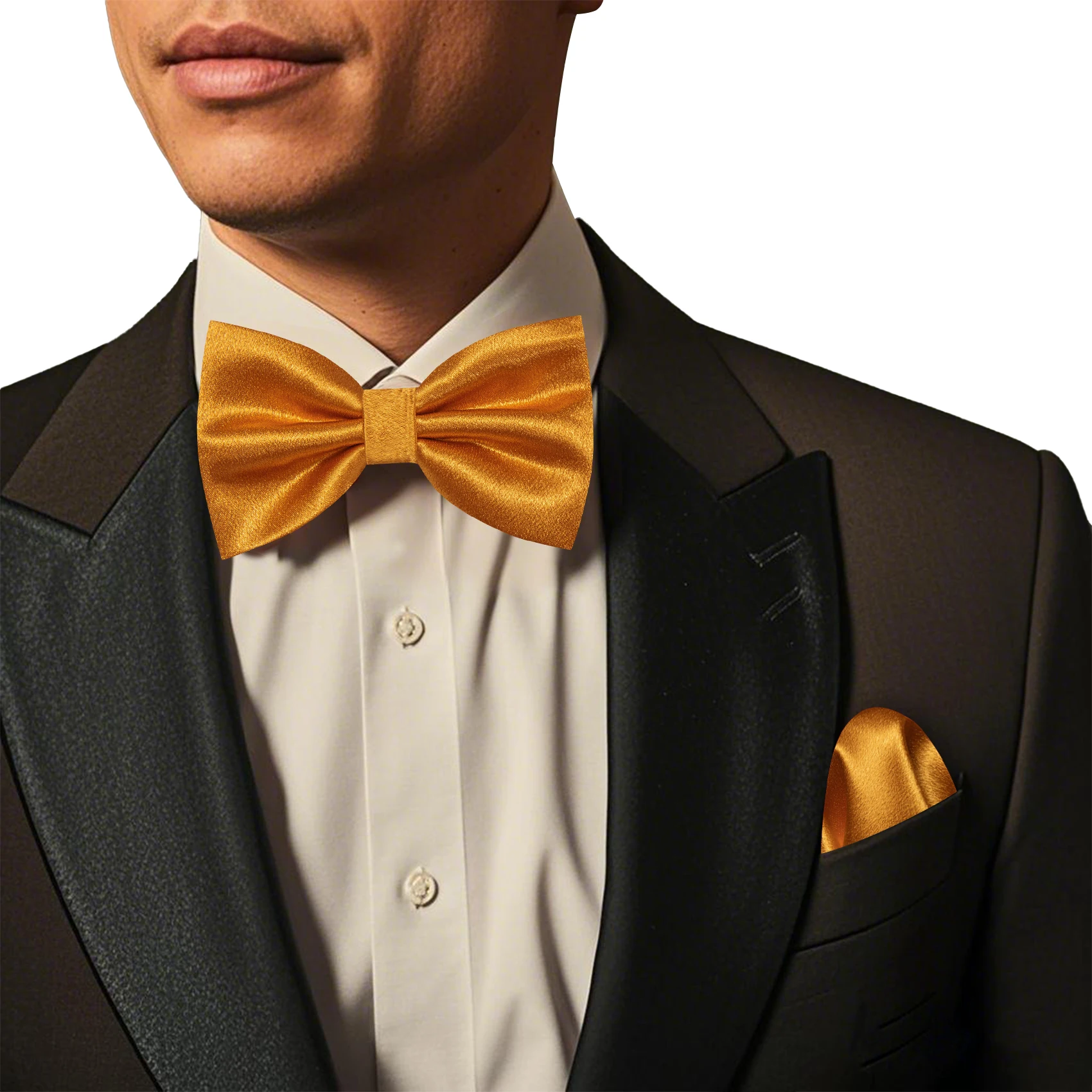 Barry.wang azul verde marrom rosa amarelo gravata borboleta sólida simples pré-amarrada moda gravata borboleta lenço quadrado conjunto formal presente de casamento