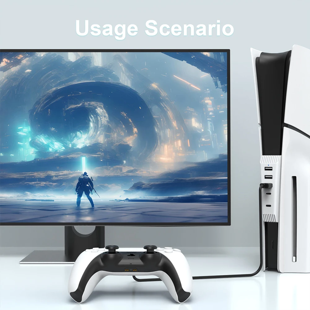 5 Ports USB Hub Splitter Expander Hub 3USB + 1 Type C Port+ 1Type-C 3.1 for Playstation 5 Slim (Disc/Digital Edition)