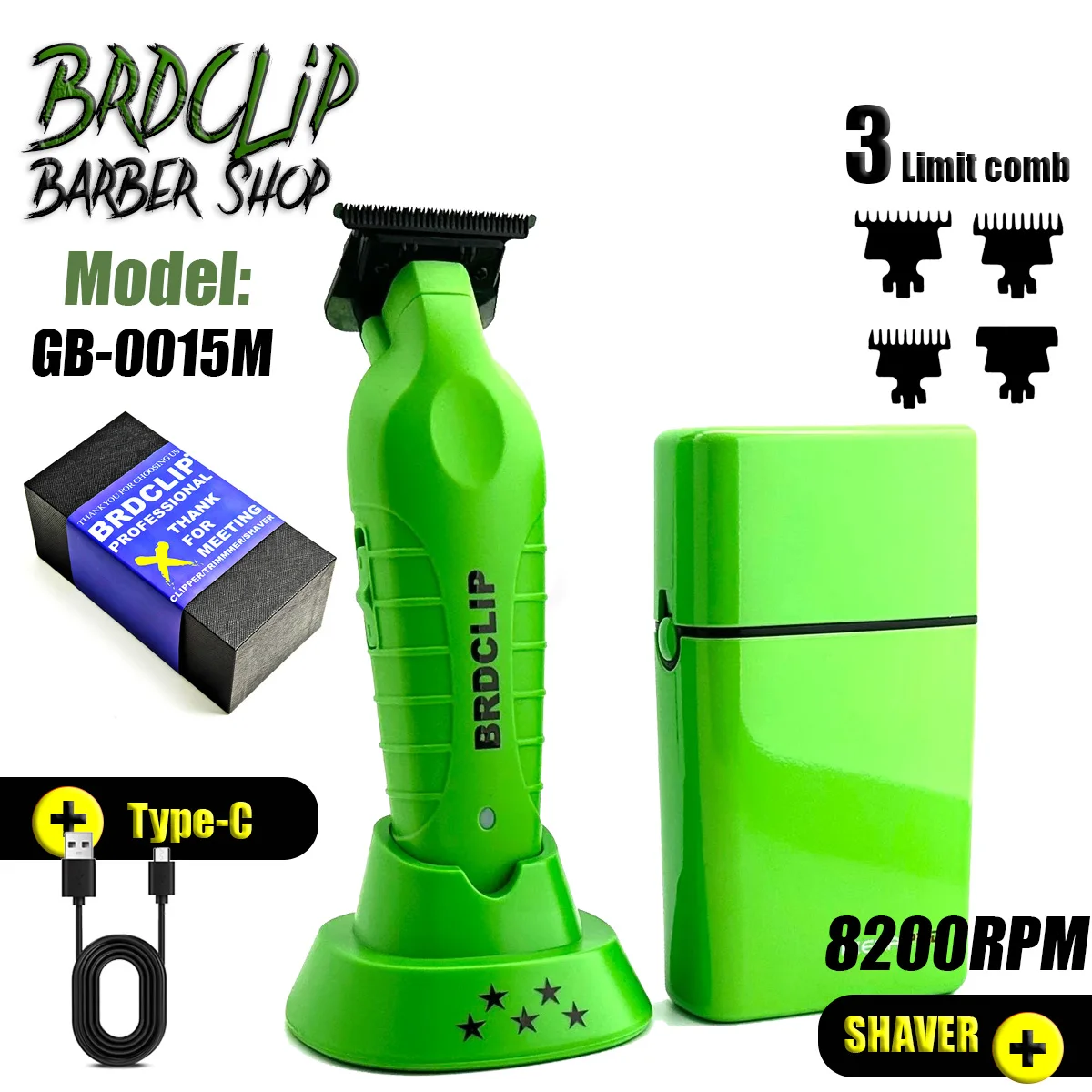 

BRDCLIP Men's Haircut Set Professional Barber 8200rpm Shaver Sculpting Salon Hair Trimmer Ceramic Blade Clipper Finish Machine