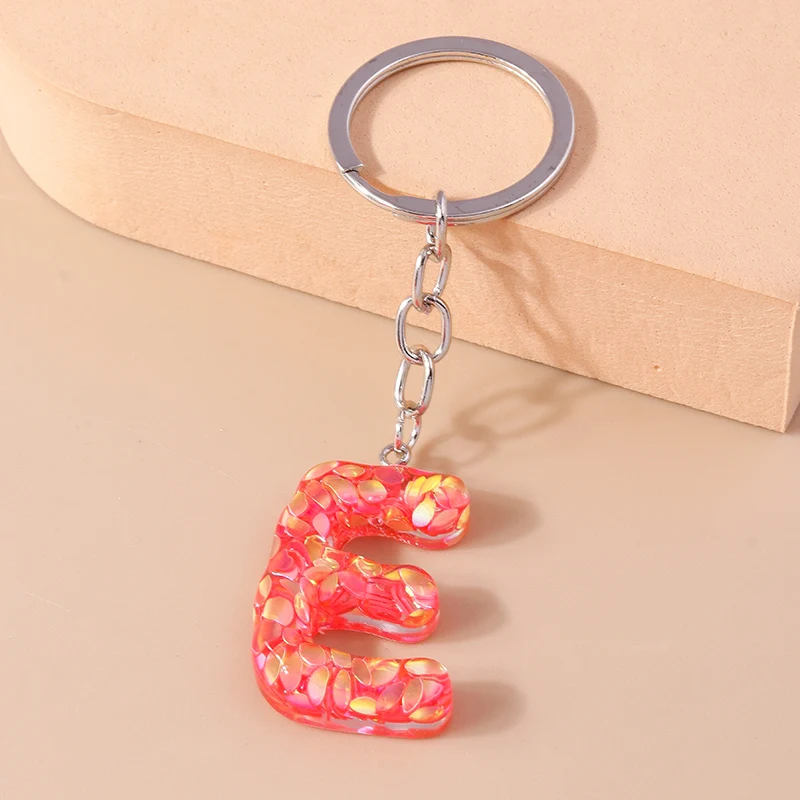 Bunter Acryl-Glitzer-Alphabet-Schlüsselanhänger mit 26 Initialen, A-Z-Buchstaben, Schlüsselanhänger, Anhänger für Frauen und Mädchen, Taschenanhänger, DIY-Schmuck, Geschenke – Detail 6