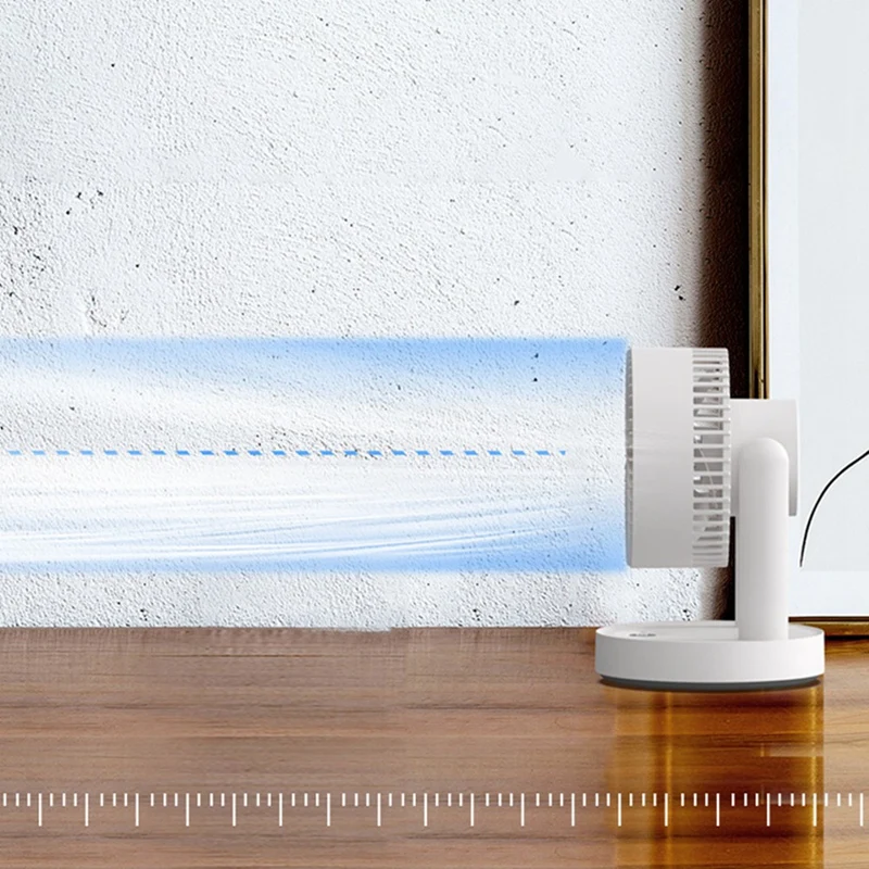 Bedroom Desk Cooling Fan With LED Light 4000Mah Rechargeable Digital Display Remote Control