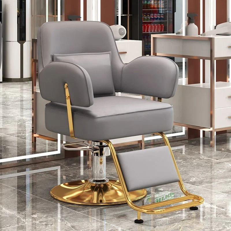 Portable Designed Barber Chair Luxury Gold Beauty Swivel Barber Chairs Barbershop Men Cadeira De Barbeiro Salon Furniture