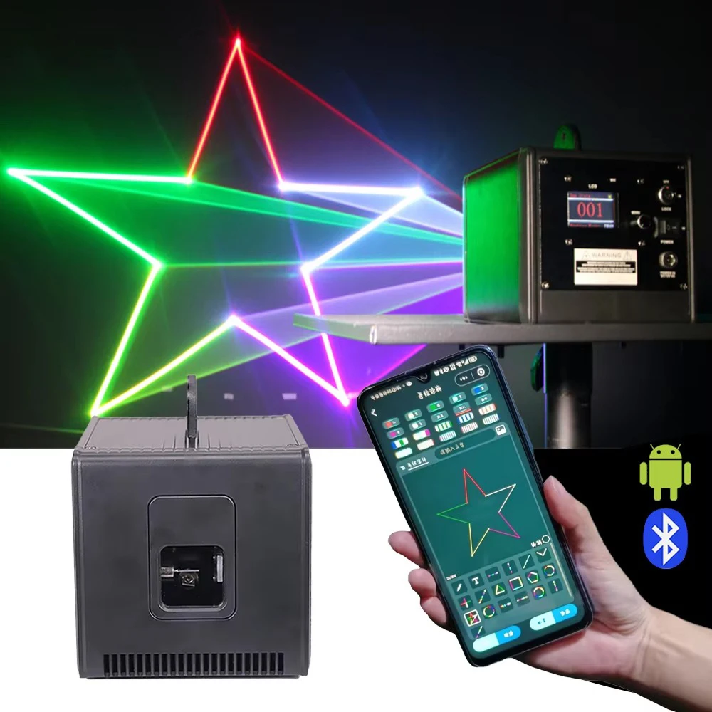 Bluetooth APP Control RGB Laser Stage Lighting Wedding Party Decoration ILDA RJ45 Interface Birthday Dj Disco Light First Dance