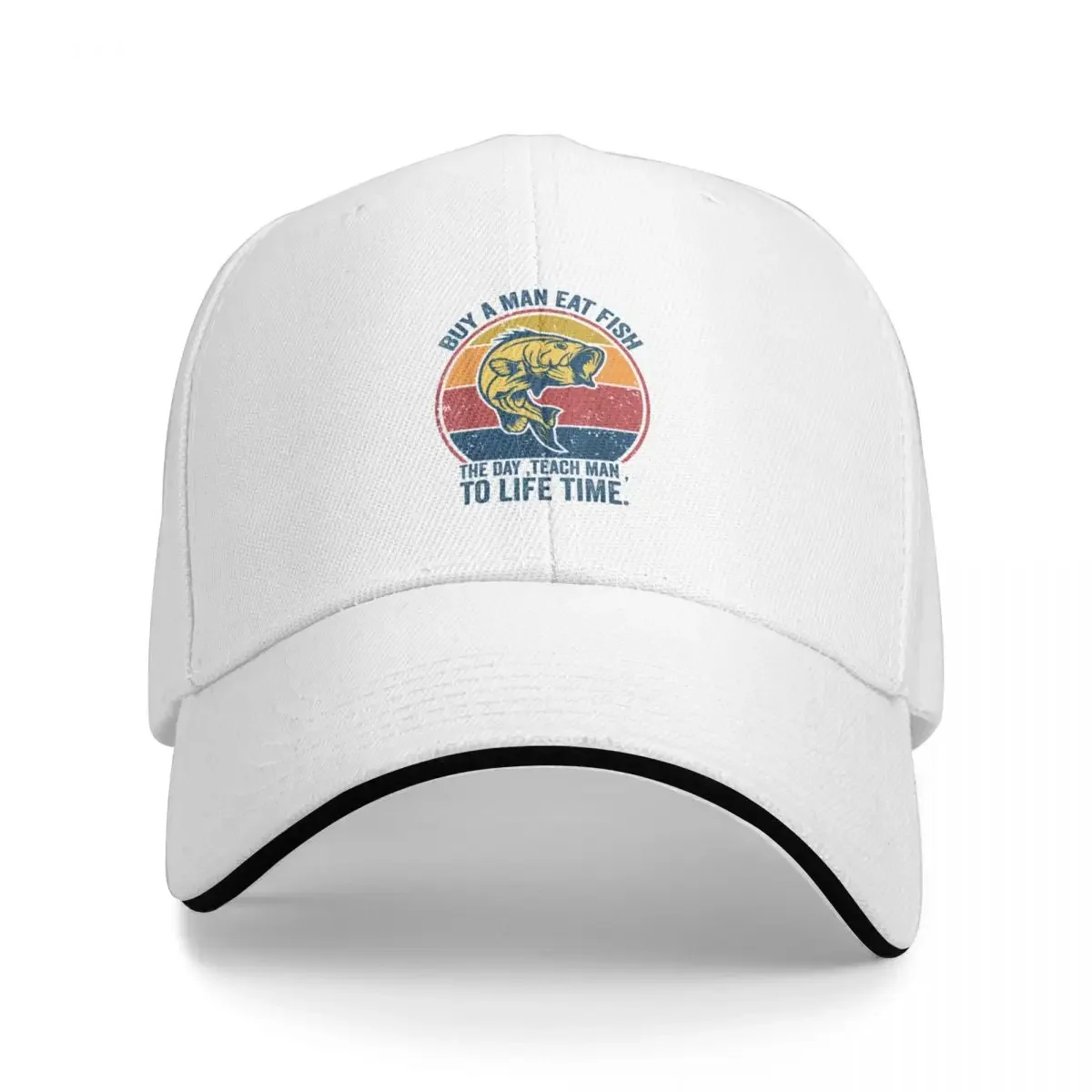

Buy A Man Eat Fish He Day Teach Man To A Lifetime Cap Baseball Cap hats Caps streetwear Women's hat Men's
