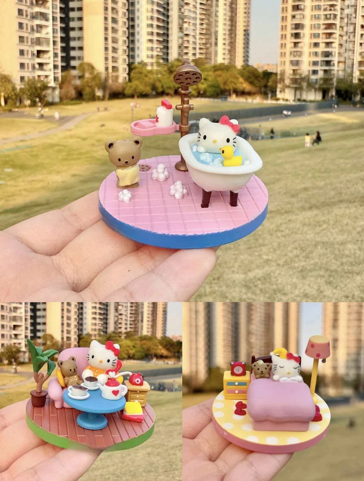 

New Stock Kt Cat Worker Figurines Miniature Scenes Blind Boxes Toys Desktop Ornaments Surprise Gifts For Girls' Birthdays