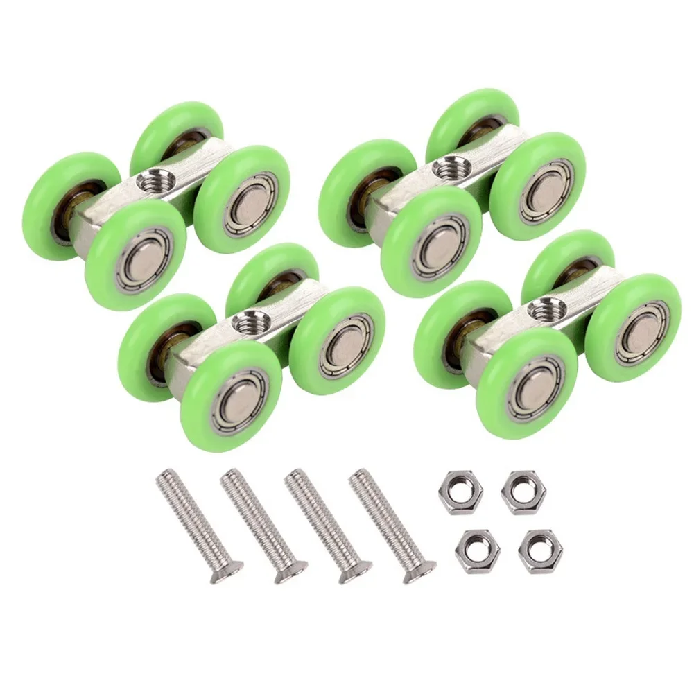 عجلة باب الدش سهلة التركيب، عجلة غرفة الاستحمام الفضية، تصميم سهل الاستخدام، ميزات قابلة للتعديل #6