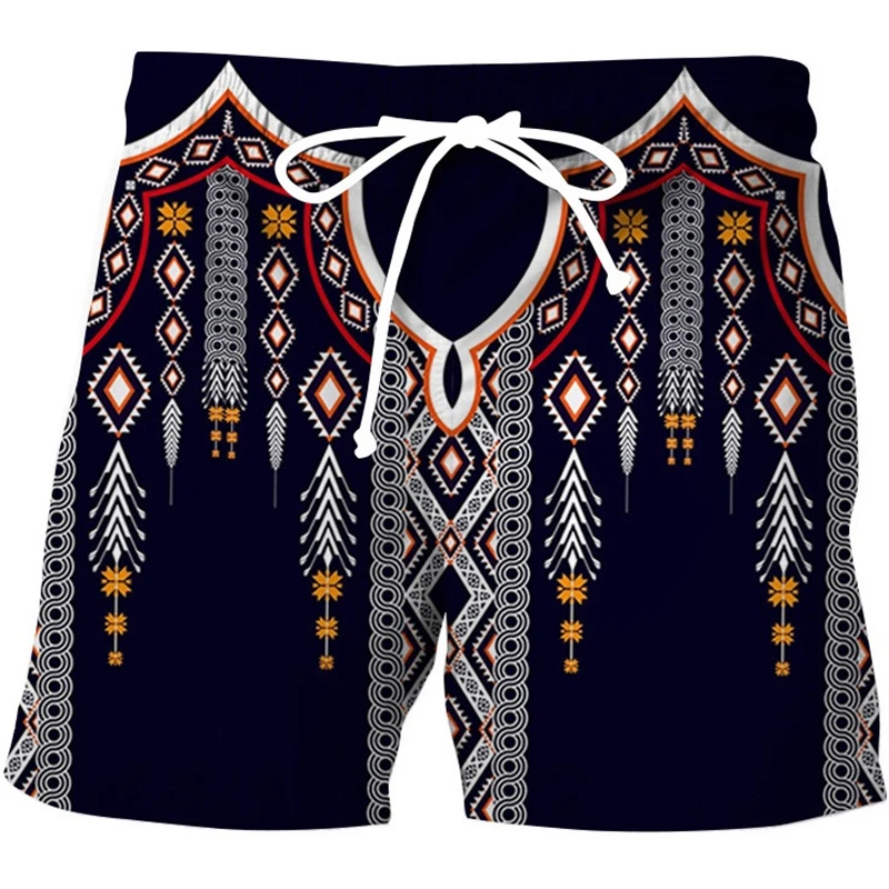 Pantalones cortos de playa con estampado Digital 3D para hombre, ropa informal holgada con cordón, secado rápido, bañadores de hielo fresco, novedad de verano