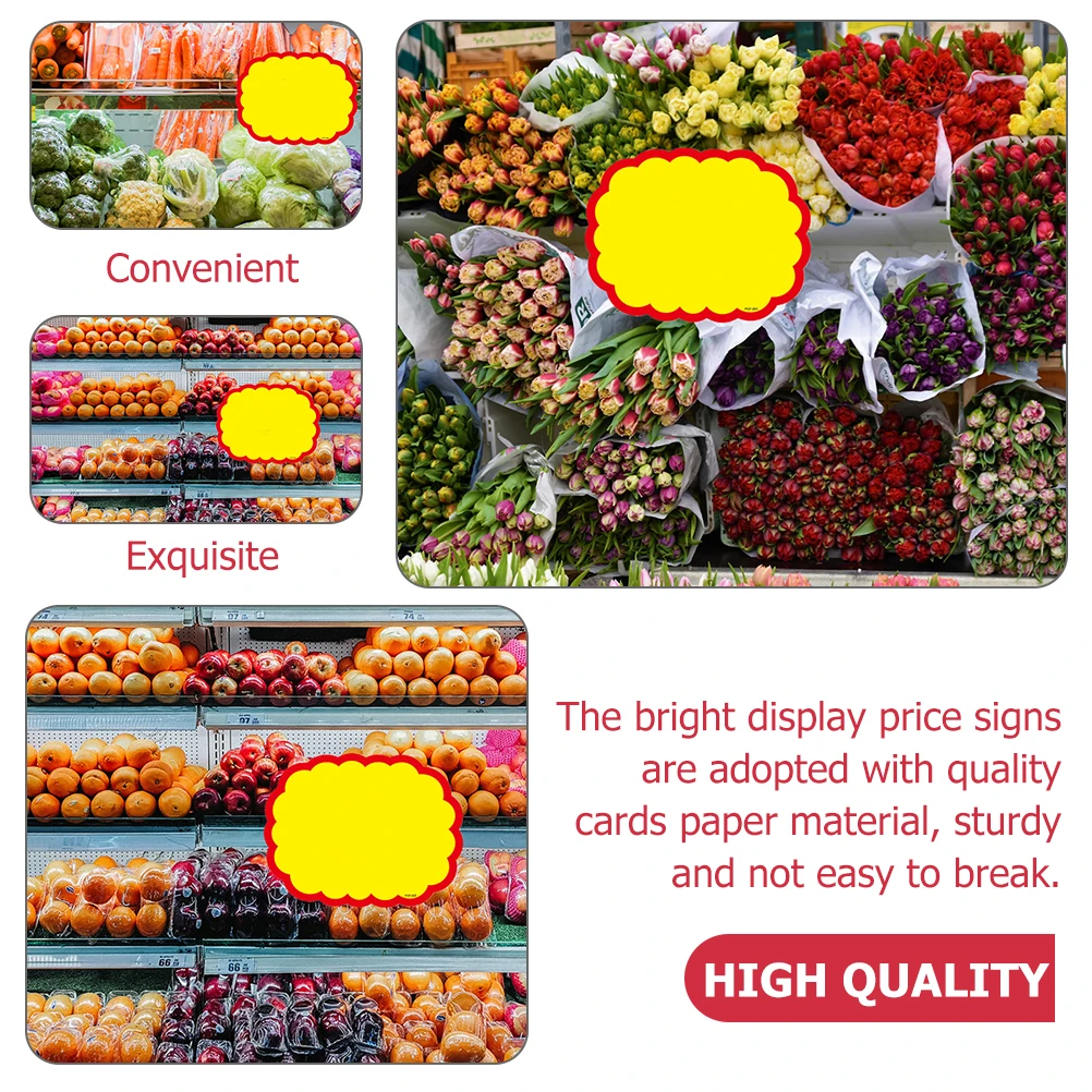 

20Pcs Price Label Cards Creative Commodity Price Labels Easy Clip on Take Down Convenient Daily Use Smooth Writing Permanent