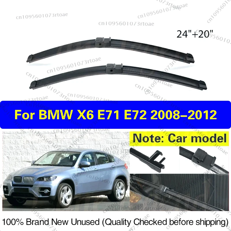 

For BMW X6 E71 E72 2008 - 2012 Front Wiper Blades Soft Rubber Windscreen Wipers Auto Windshield 24"20" Car Accessories 2010 2011