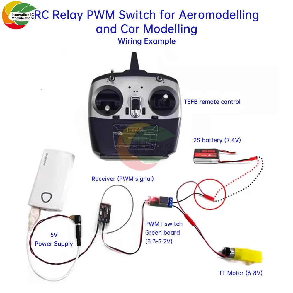 PWM Electronic Switch Relay 5-18V Model Airplane Car Model Boat Model Remote Control Aerial Light Control Can Be Set Delay