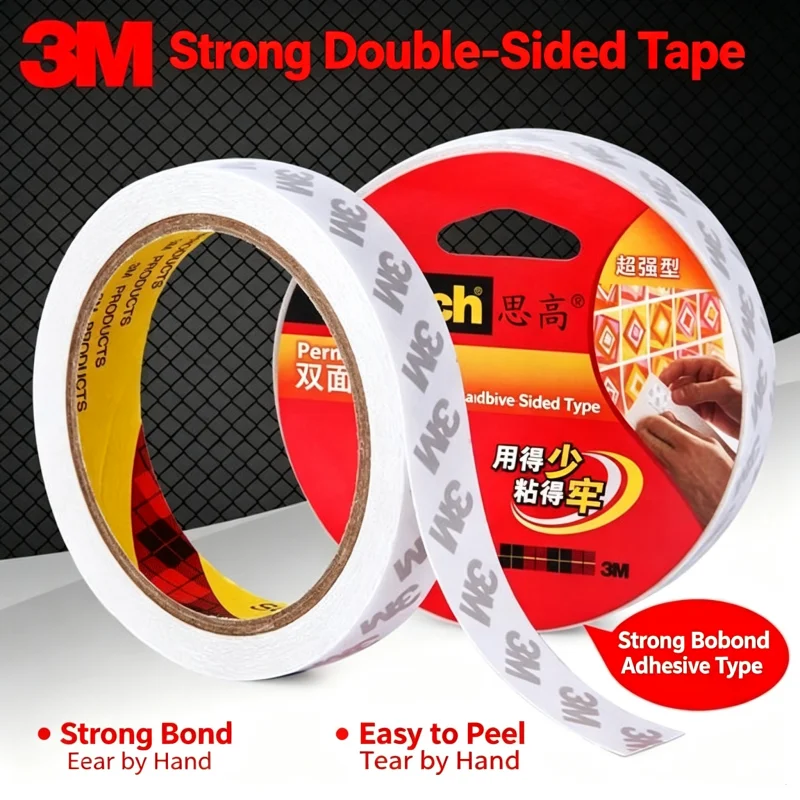 3M Scotch 300C Double‑Sided Tape, Super Strong High Viscosity Ultra‑Thin Traceless Foam Tape for Home Decor, Photos Fixing Etc