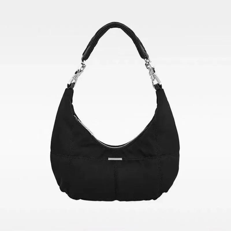 Bag For Women  Retro Black Minimalist High-end Feeling Niche Underarm Bag Hand-held Bill Of Lading Shoulder Bag Women's Handbag