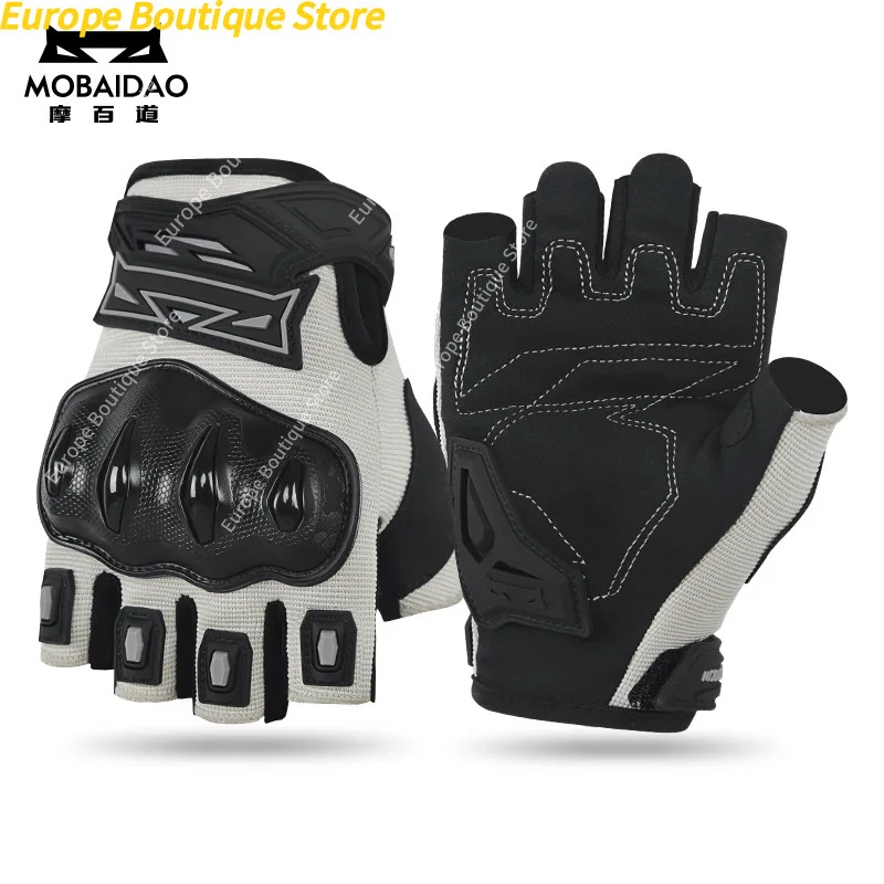 Mobaidao Summer Breathable Half Finger Gloves Motorcycle Men Women Anti Fall Shock Absorption Protective Riding Equipment view 2