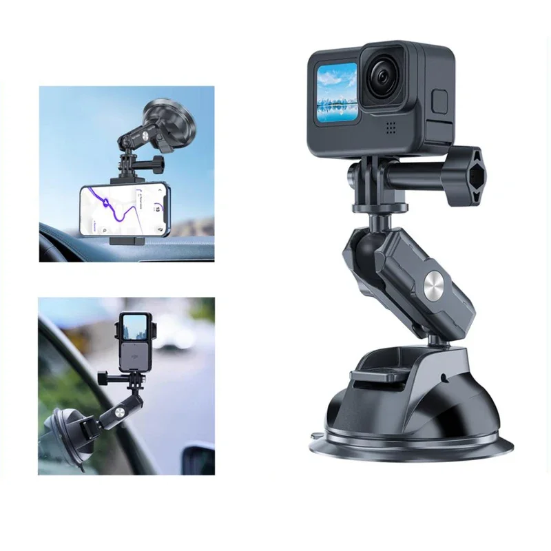 

FF-F24 Car Phone Action Camera Holder Suction Cup 360 Adjustable 1/4 Standard Adapter For GoPro Insta360 DJI Action